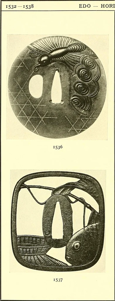 An illustration from Japanische Stichblätter und Schwertzieraten : Sammlung Georg Oeder, Düsseldorf : [Katalog], 1916, leaf 189