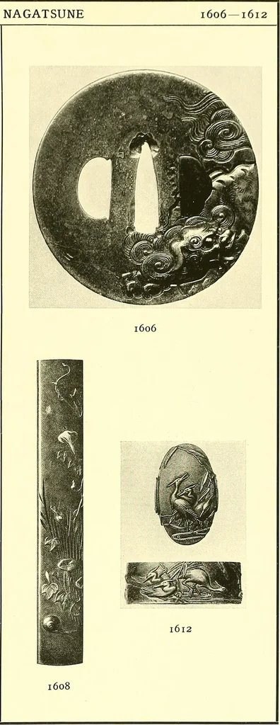 An illustration from Japanische Stichblätter und Schwertzieraten : Sammlung Georg Oeder, Düsseldorf : [Katalog], 1916, leaf 196