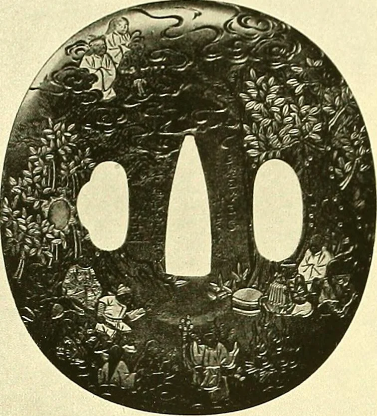 An illustration from Japanische Stichblätter und Schwertzieraten : Sammlung Georg Oeder, Düsseldorf : [Katalog], 1916, leaf 201
