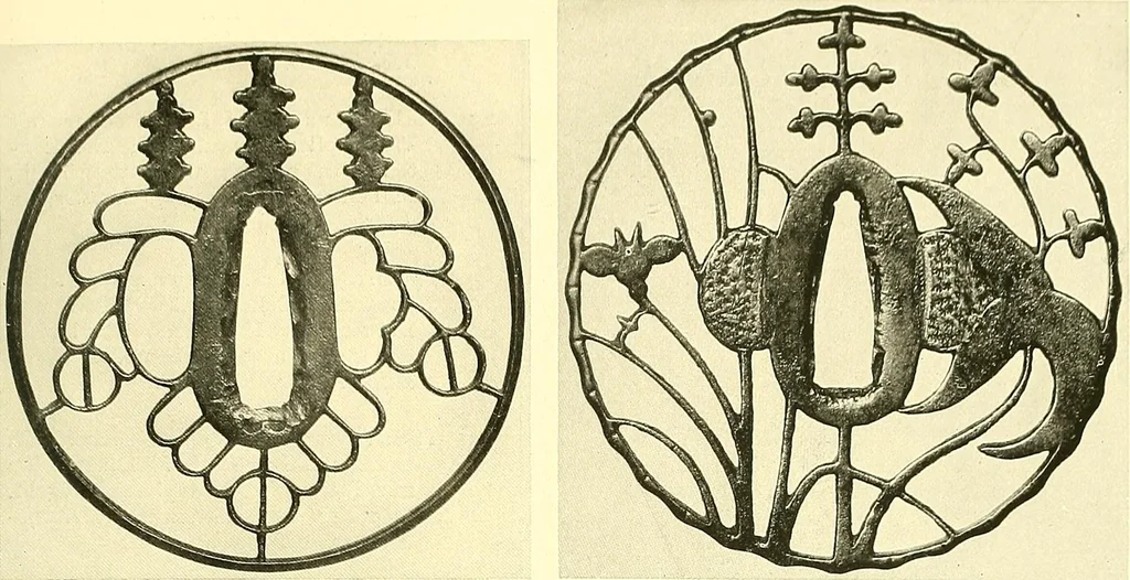 An illustration from Japanische Stichblätter und Schwertzieraten : Sammlung Georg Oeder, Düsseldorf : [Katalog], 1916, leaf 30