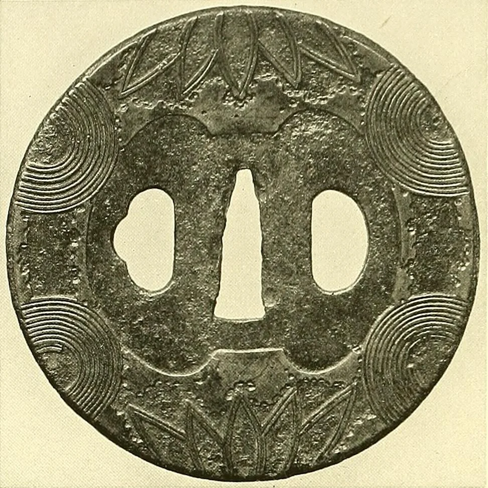 An illustration from Japanische Stichblätter und Schwertzieraten : Sammlung Georg Oeder, Düsseldorf : [Katalog], 1916, leaf 37