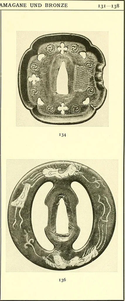 An illustration from Japanische Stichblätter und Schwertzieraten : Sammlung Georg Oeder, Düsseldorf : [Katalog], 1916, leaf 40