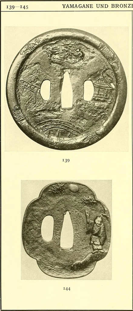 An illustration from Japanische Stichblätter und Schwertzieraten : Sammlung Georg Oeder, Düsseldorf : [Katalog], 1916, leaf 41