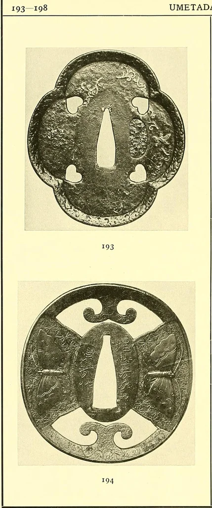 An illustration from Japanische Stichblätter und Schwertzieraten : Sammlung Georg Oeder, Düsseldorf : [Katalog], 1916, leaf 47