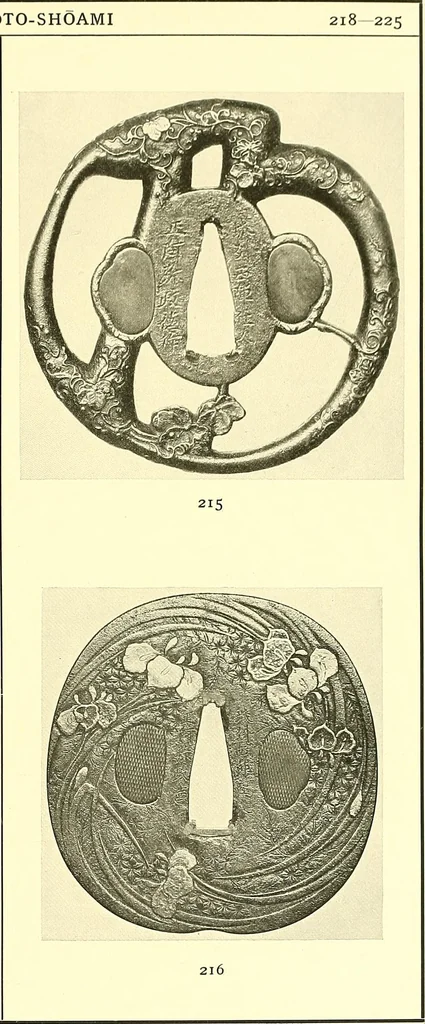 An illustration from Japanische Stichblätter und Schwertzieraten : Sammlung Georg Oeder, Düsseldorf : [Katalog], 1916, leaf 50