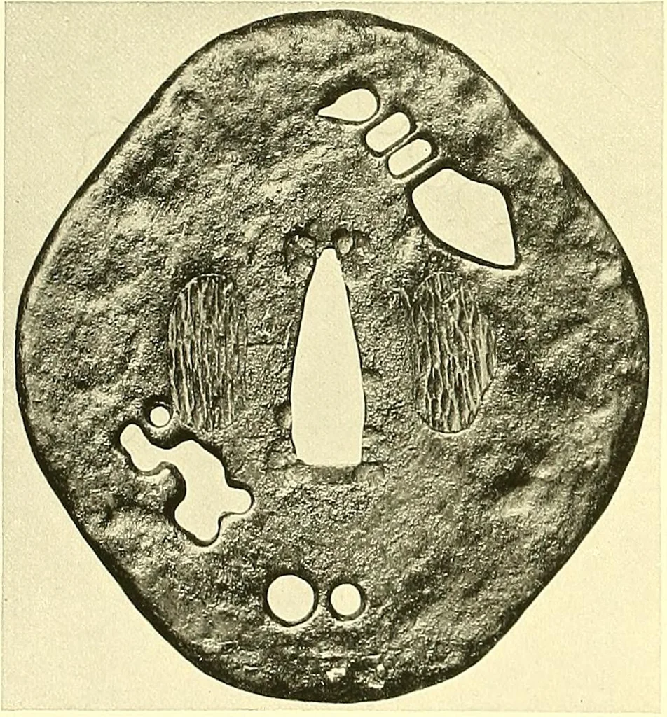 An illustration from Japanische Stichblätter und Schwertzieraten : Sammlung Georg Oeder, Düsseldorf : [Katalog], 1916, leaf 65