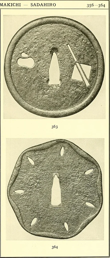 An illustration from Japanische Stichblätter und Schwertzieraten : Sammlung Georg Oeder, Düsseldorf : [Katalog], 1916, leaf 66