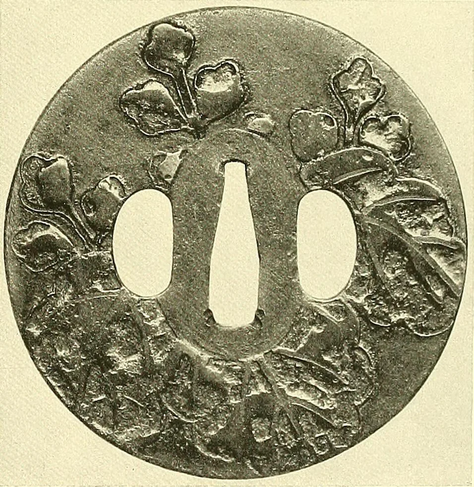An illustration from Japanische Stichblätter und Schwertzieraten : Sammlung Georg Oeder, Düsseldorf : [Katalog], 1916, leaf 68