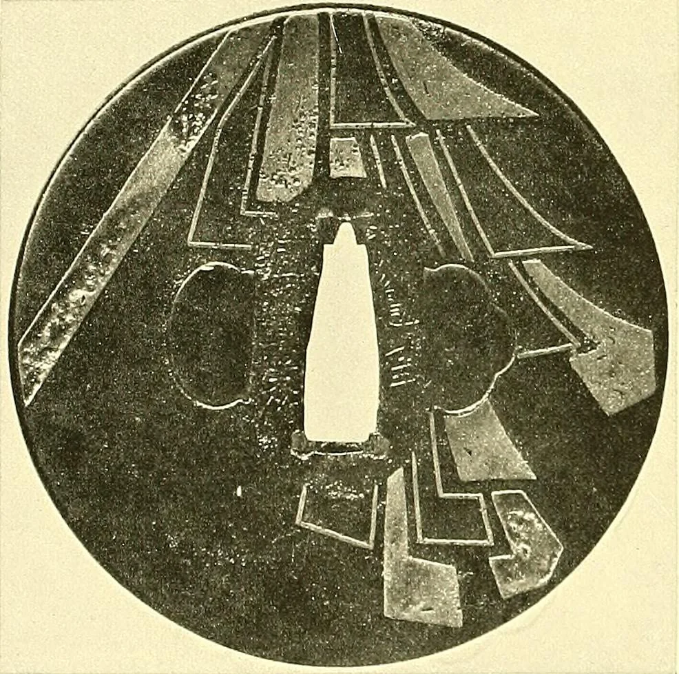 An illustration from Japanische Stichblätter und Schwertzieraten : Sammlung Georg Oeder, Düsseldorf : [Katalog], 1916, leaf 69
