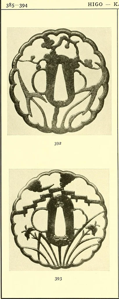 An illustration from Japanische Stichblätter und Schwertzieraten : Sammlung Georg Oeder, Düsseldorf : [Katalog], 1916, leaf 71