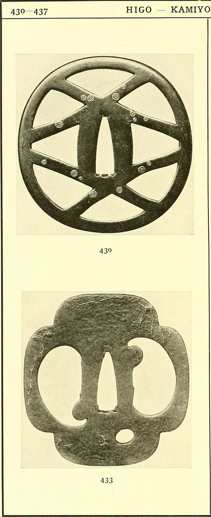 An illustration from Japanische Stichblätter und Schwertzieraten : Sammlung Georg Oeder, Düsseldorf : [Katalog], 1916, leaf 75