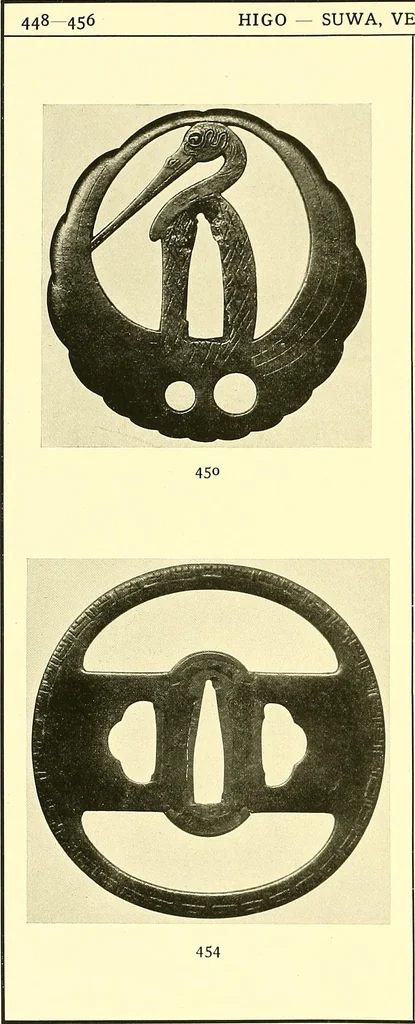 An illustration from Japanische Stichblätter und Schwertzieraten : Sammlung Georg Oeder, Düsseldorf : [Katalog], 1916, leaf 77