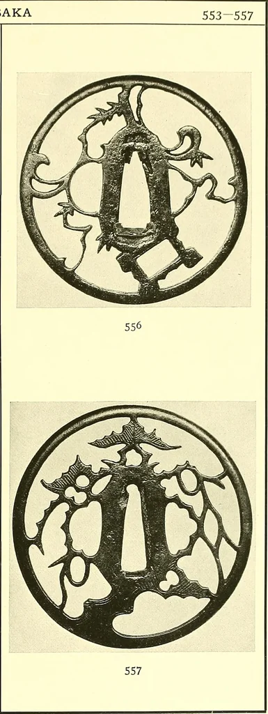 An illustration from Japanische Stichblätter und Schwertzieraten : Sammlung Georg Oeder, Düsseldorf : [Katalog], 1916, leaf 90