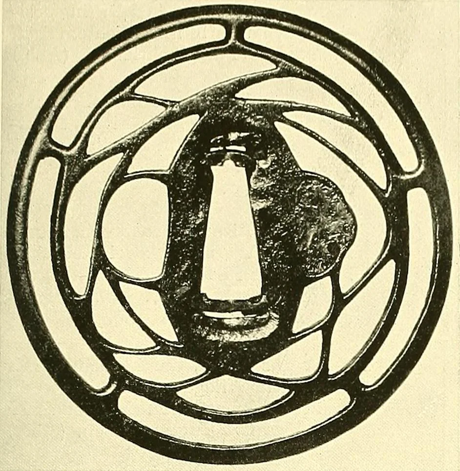 An illustration from Japanische Stichblätter und Schwertzieraten : Sammlung Georg Oeder, Düsseldorf : [Katalog], 1916, leaf 90