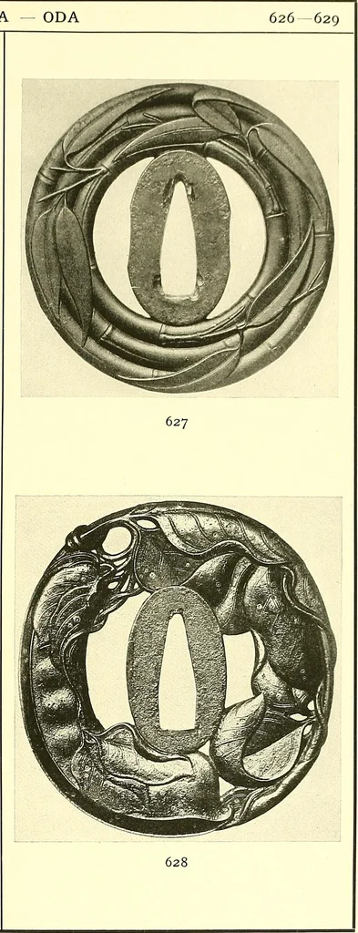 An illustration from Japanische Stichblätter und Schwertzieraten : Sammlung Georg Oeder, Düsseldorf : [Katalog], 1916, leaf 98