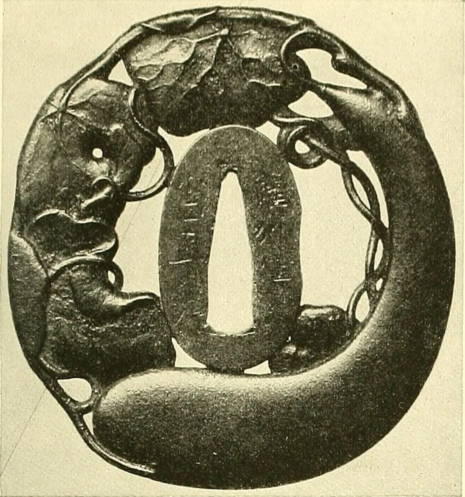 An illustration from Japanische Stichblätter und Schwertzieraten : Sammlung Georg Oeder, Düsseldorf : [Katalog], 1916, leaf 98