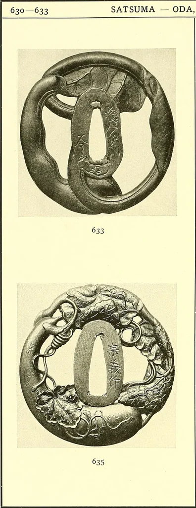An illustration from Japanische Stichblätter und Schwertzieraten : Sammlung Georg Oeder, Düsseldorf : [Katalog], 1916, leaf 99