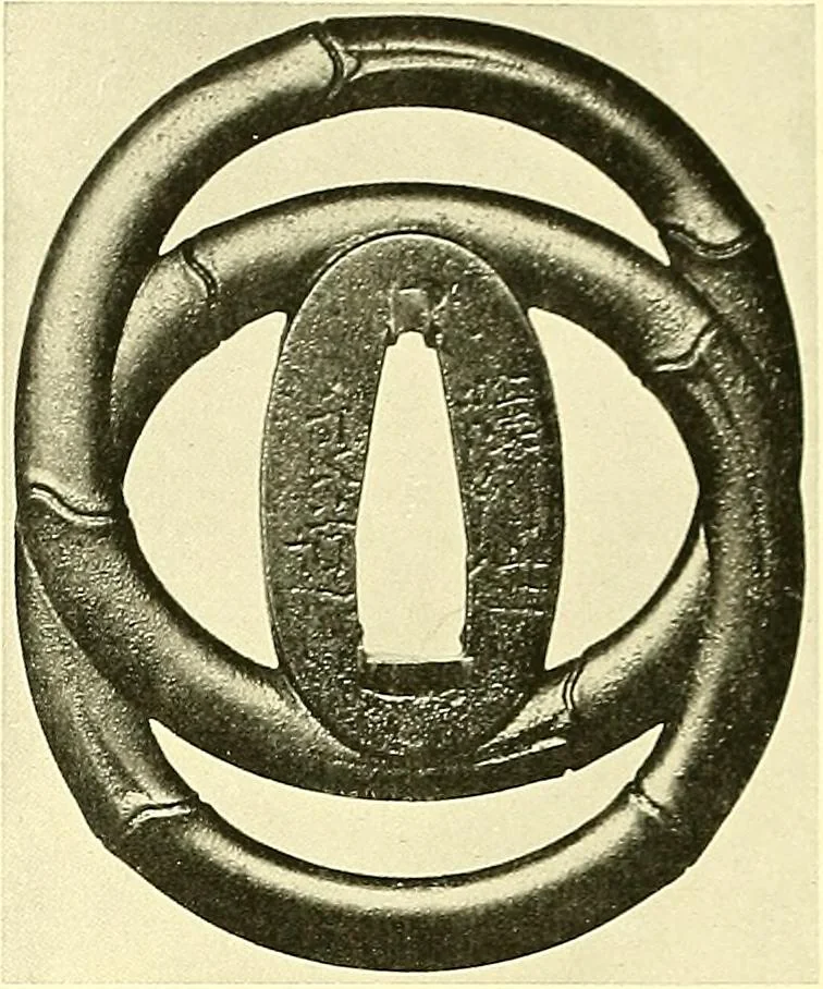 An illustration from Japanische Stichblätter und Schwertzieraten : Sammlung Georg Oeder, Düsseldorf : [Katalog], 1916, leaf 99
