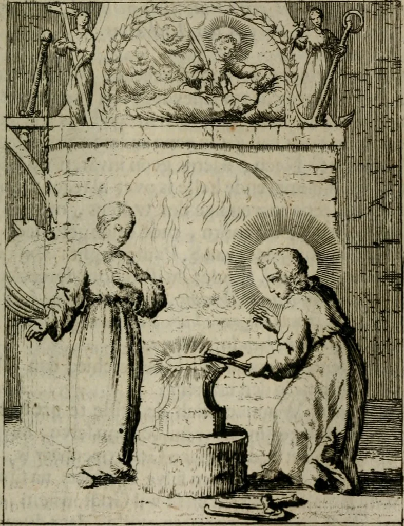 An illustration from Jesus en de ziel : een geestelycke spiegel voor 't gemoed : bestaande uyt veertig aangename en stichtelyke sinne-beelden : vervat in drie deelen, 1696, leaf 100