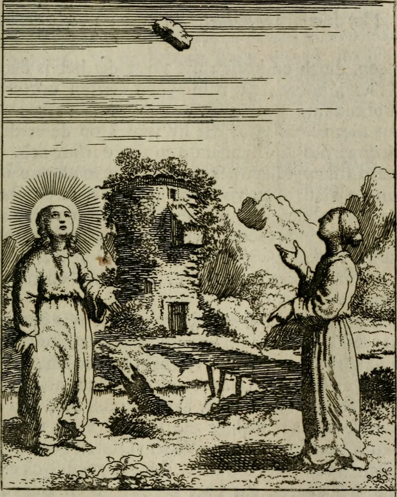 An illustration from Jesus en de ziel : een geestelycke spiegel voor 't gemoed : bestaande uyt veertig aangename en stichtelyke sinne-beelden : vervat in drie deelen, 1696, leaf 108