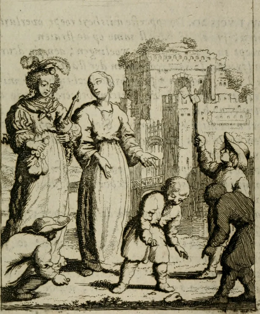 An illustration from Jesus en de ziel : een geestelycke spiegel voor 't gemoed : bestaande uyt veertig aangename en stichtelyke sinne-beelden : vervat in drie deelen, 1696, leaf 142