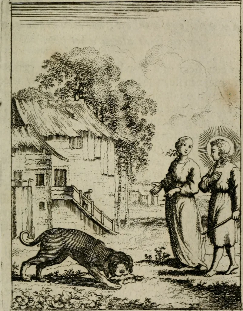 An illustration from Jesus en de ziel : een geestelycke spiegel voor 't gemoed : bestaande uyt veertig aangename en stichtelyke sinne-beelden : vervat in drie deelen, 1696, leaf 154