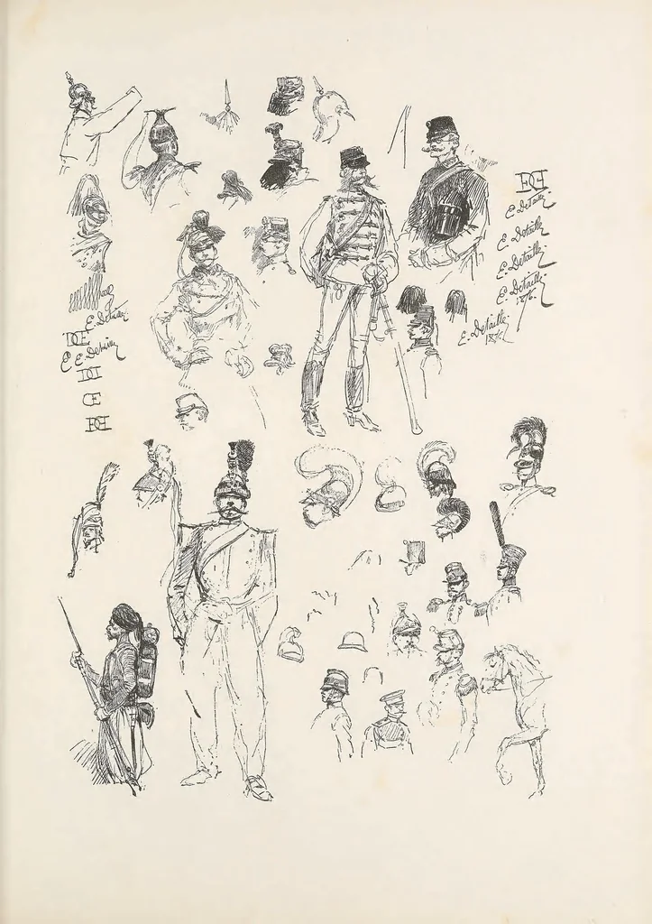An illustration from Les jeunes peintres militaires de Neuville, Detaille, Dupray : préface de E. Bergerat, 1878, leaf 111
