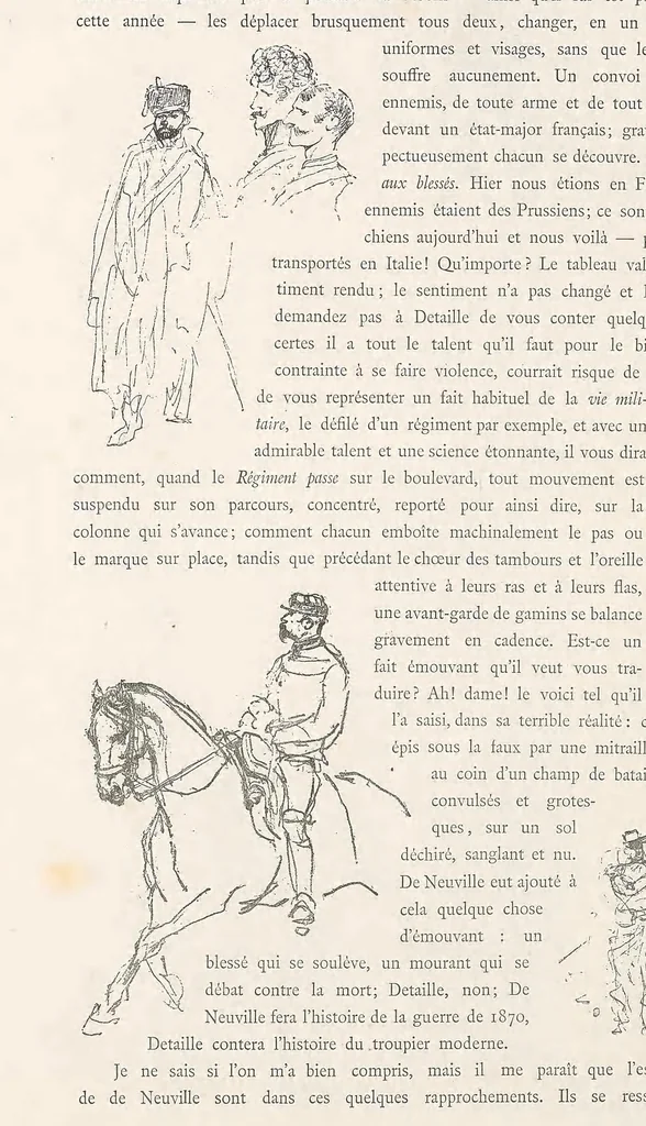 An illustration from Les jeunes peintres militaires de Neuville, Detaille, Dupray : préface de E. Bergerat, 1878, leaf 86