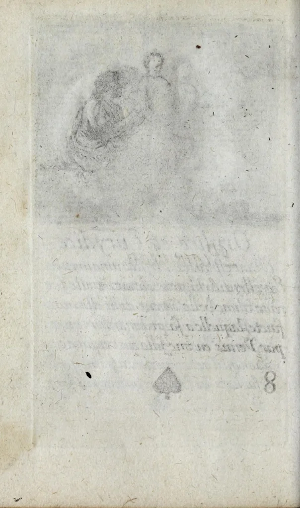 An illustration from Jeux historiques des rois de France, reines renommées, géographie et métamorphose, 1698, leaf 108