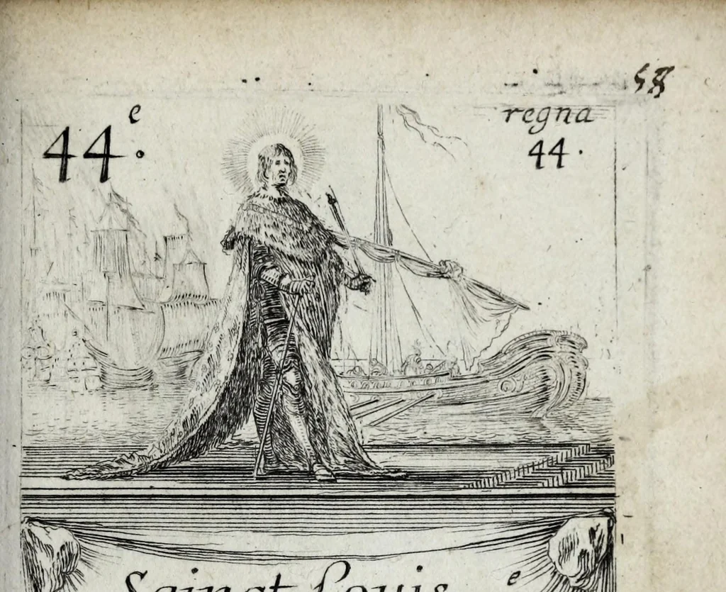 An illustration from Jeux historiques des rois de France, reines renommées, géographie et métamorphose, 1698, leaf 139