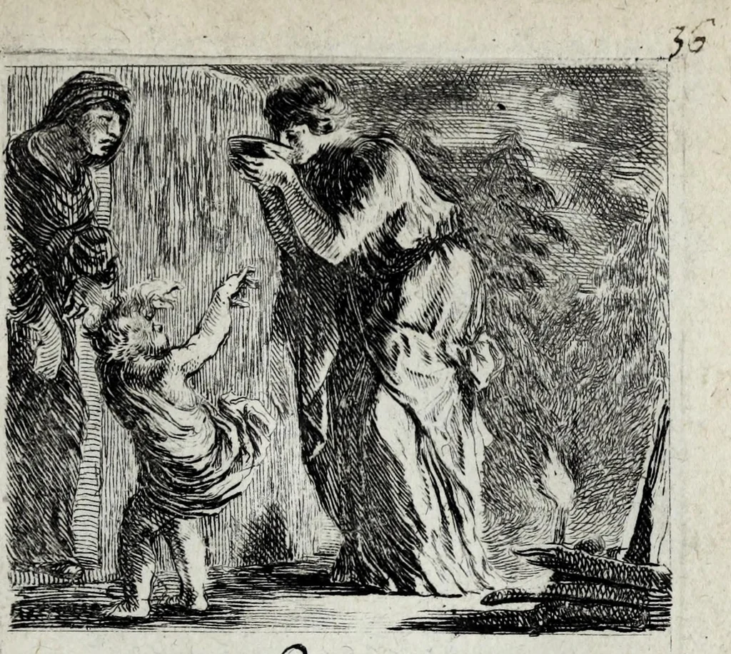 An illustration from Jeux historiques des rois de France, reines renommées, géographie et métamorphose, 1698, leaf 85