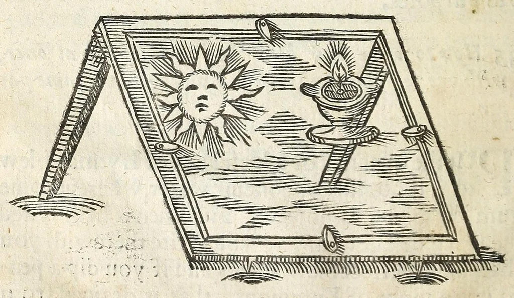 An illustration from The jevvel house of art and nature : containing divers rare and profitable inventions, together with sundry new experiments in the art of husbandry : with divers chimical conclusions concerning the art of distillation, and the rare practises and uses thereof. Faithfully and familiarly set down, according to the authours own experience, 1653, leaf 50