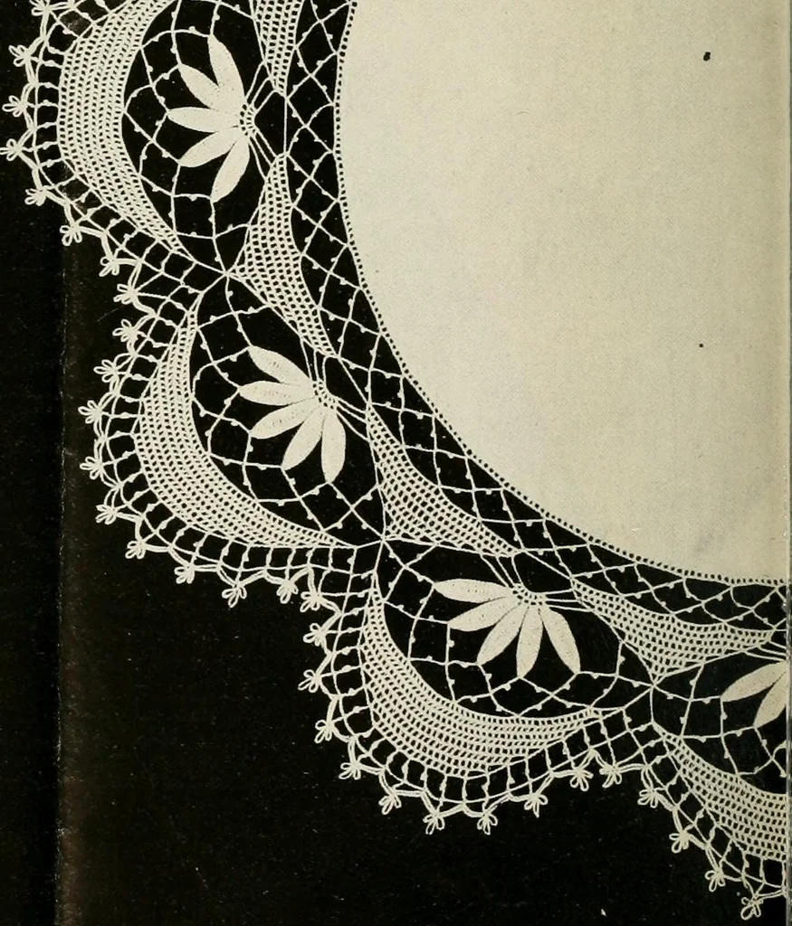 An illustration from Jewel crochet book; a collection of unique and useful designs, with full working instructions, 1915, leaf 11