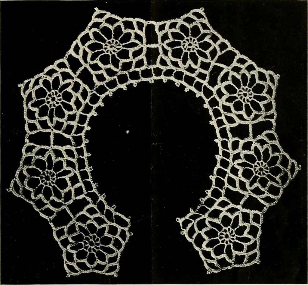 An illustration from Jewel crochet book; a collection of unique and useful designs, with full working instructions, 1915, leaf 14