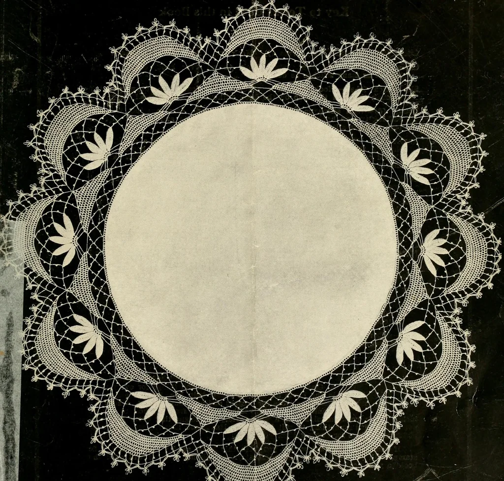An illustration from Jewel crochet book; a collection of unique and useful designs, with full working instructions, 1915, leaf 4