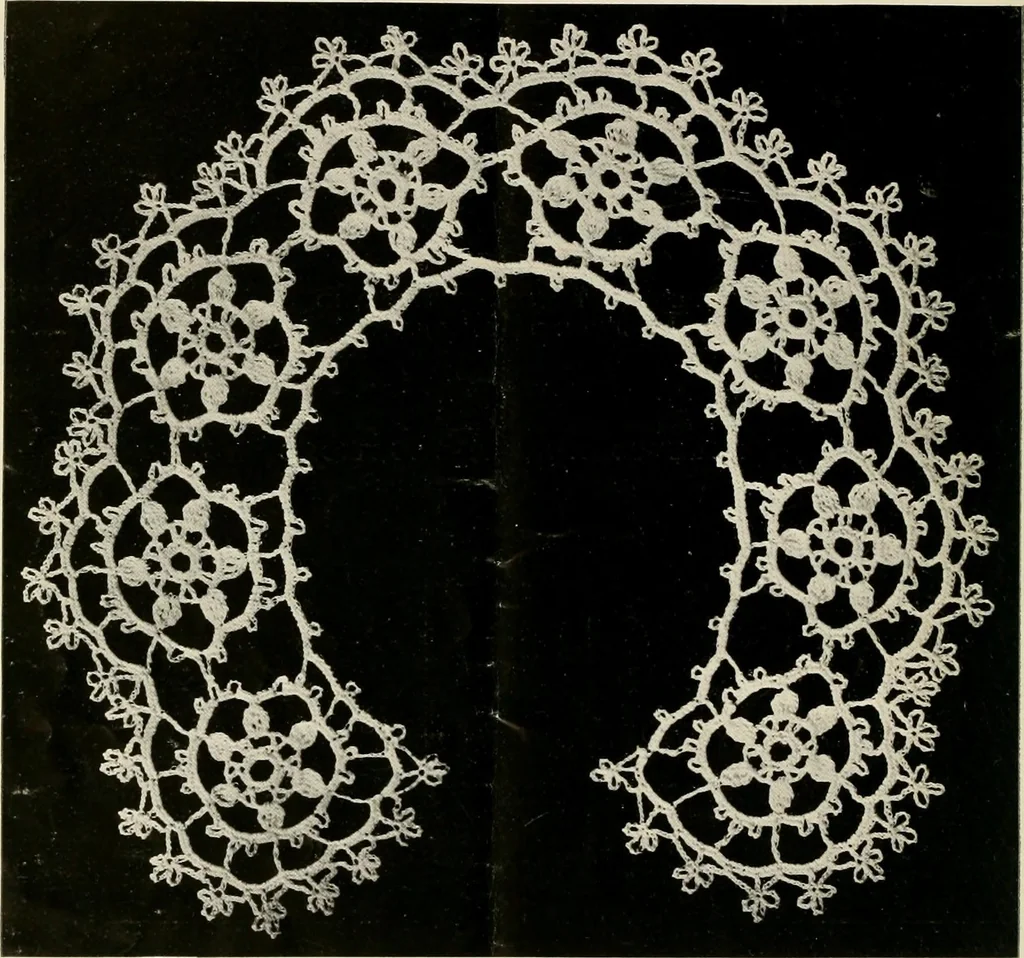 An illustration from Jewel crochet book; a collection of unique and useful designs, with full working instructions, 1915, leaf 7
