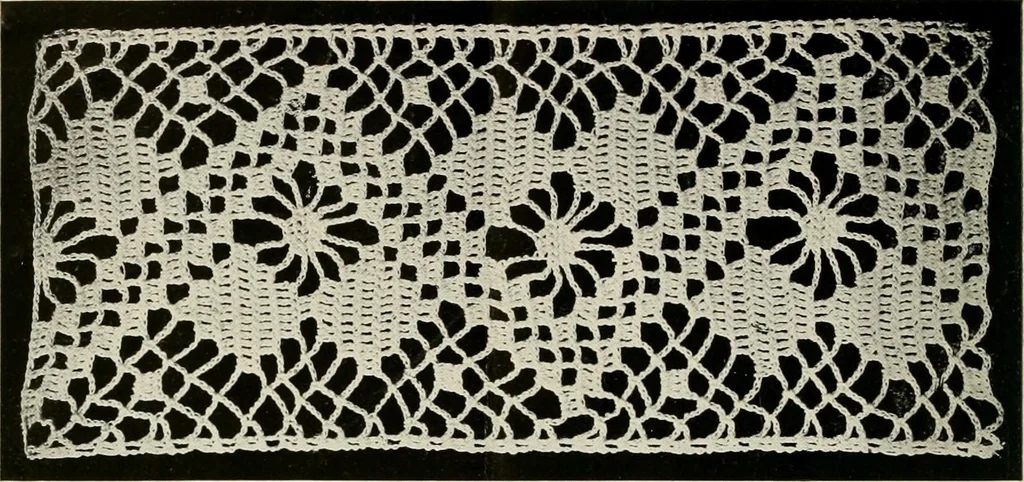 An illustration from Jewel crochet book; a collection of unique and useful designs, with full working instructions, 1915, leaf 9