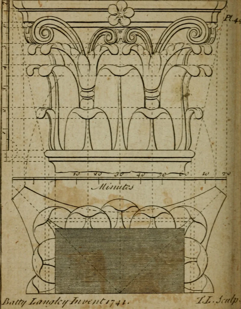 An illustration from The builder's jewel, or, The youth's instructor and workman's remembrancer : explaining short and easy rules, made familiar to the meanest capacity, for drawing and working ... : the whole illustrated by upwards of 200 examples, engraved on 100 copper-plates, 1787, leaf 117