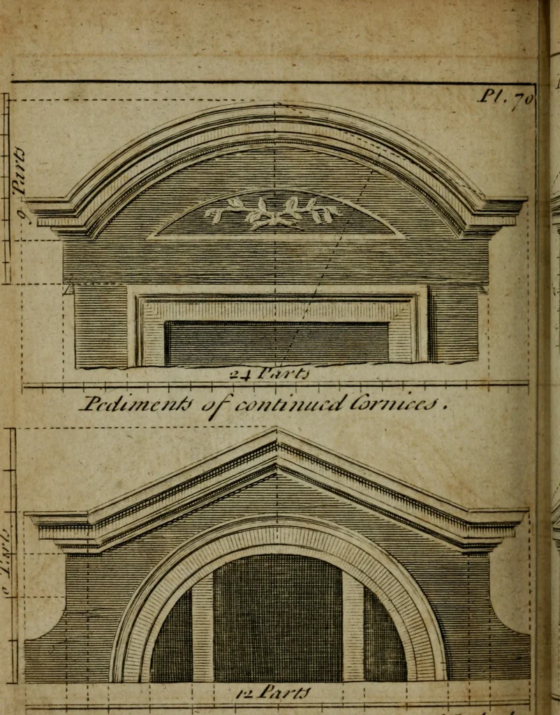 An illustration from The builder's jewel, or, The youth's instructor and workman's remembrancer : explaining short and easy rules, made familiar to the meanest capacity, for drawing and working ... : the whole illustrated by upwards of 200 examples, engraved on 100 copper-plates, 1787, leaf 169