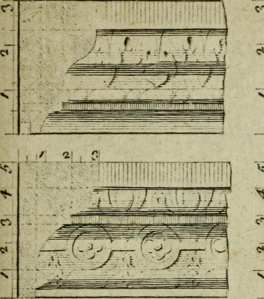 An illustration from The builder's jewel, or, The youth's instructor and workman's remembrancer : explaining short and easy rules, made familiar to the meanest capacity, for drawing and working ... : the whole illustrated by upwards of 200 examples, engraved on 100 copper-plates, 1787, leaf 182