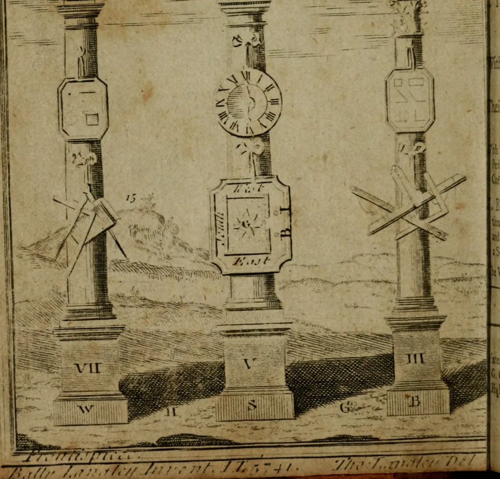 An illustration from The builder's jewel, or, The youth's instructor and workman's remembrancer : explaining short and easy rules, made familiar to the meanest capacity, for drawing and working ... : the whole illustrated by upwards of 200 examples, engraved on 100 copper-plates, 1787, leaf 5