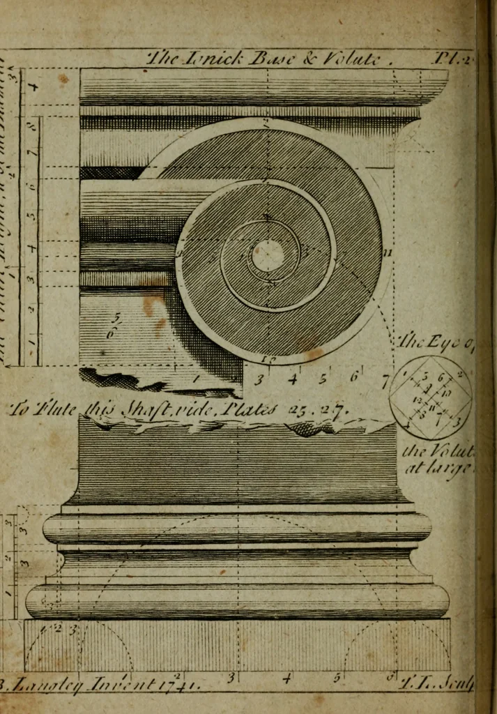 An illustration from The builder's jewel, or, The youth's instructor and workman's remembrancer : explaining short and easy rules, made familiar to the meanest capacity, for drawing and working ... : the whole illustrated by upwards of 200 examples, engraved on 100 copper-plates, 1787, leaf 73