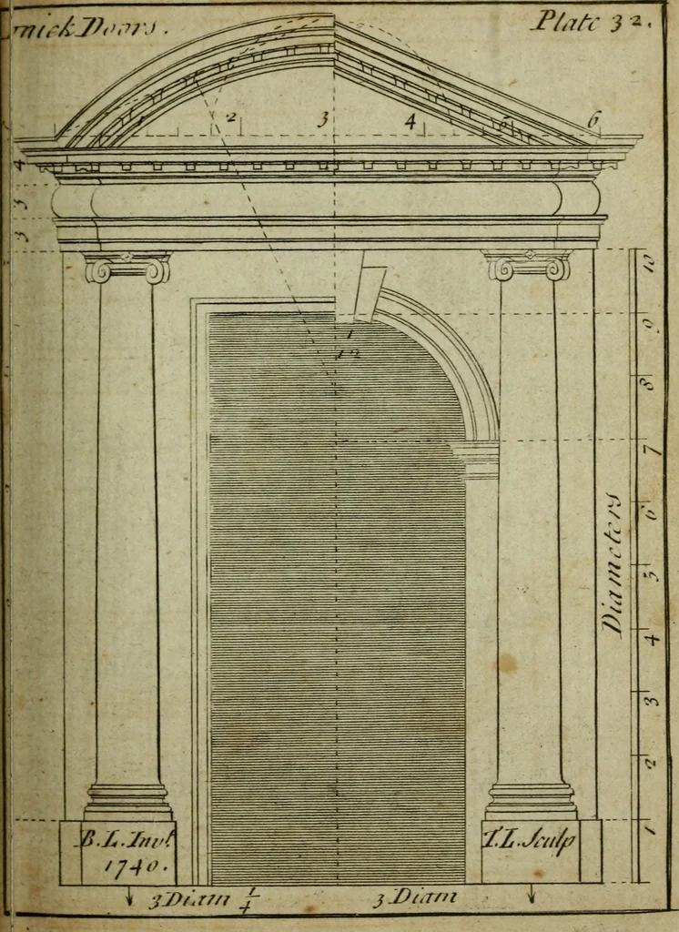 An illustration from The builder's jewel, or, The youth's instructor and workman's remembrancer : explaining short and easy rules, made familiar to the meanest capacity, for drawing and working ... : the whole illustrated by upwards of 200 examples, engraved on 100 copper-plates, 1787, leaf 92