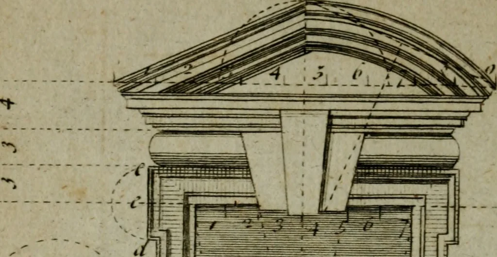 An illustration from The builder's jewel, or, The youth's instructor and workman's remembrancer : explaining short and easy rules, made familiar to the meanest capacity, for drawing and working ... : the whole illustrated by upwards of 200 examples, engraved on 100 copper-plates, 1787, leaf 95