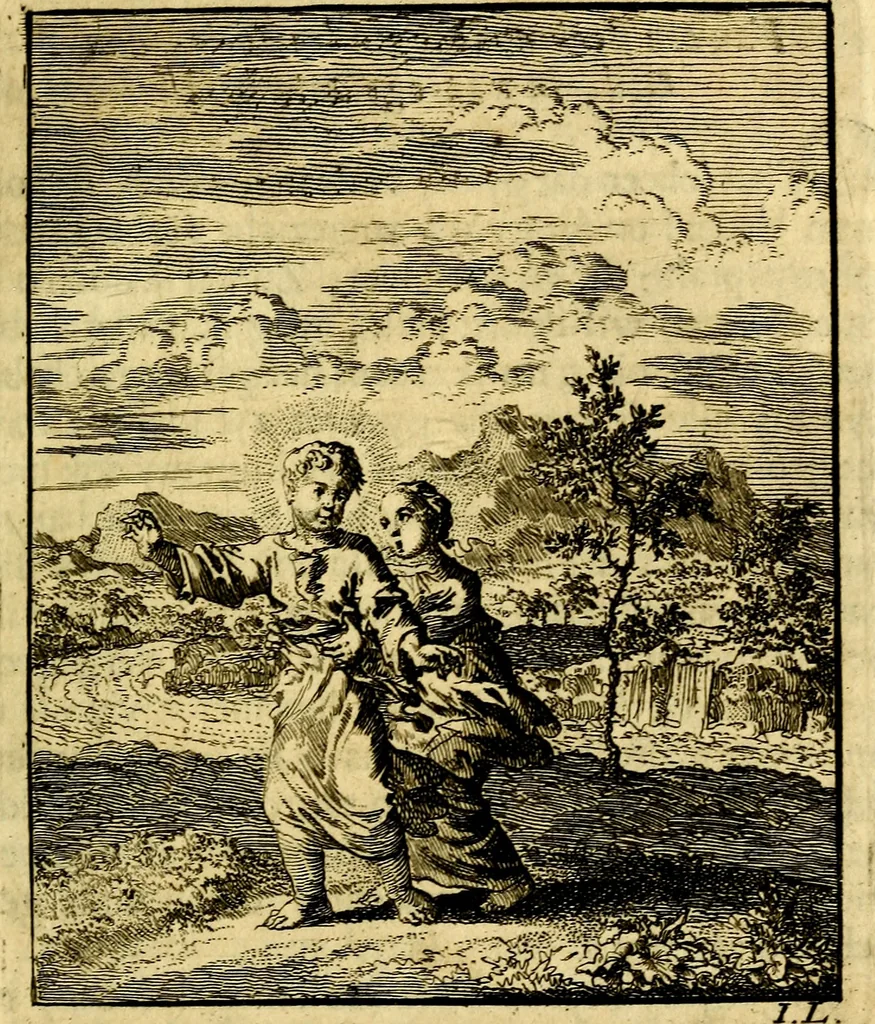 An illustration from Jezus en de ziel : een geestelyke spiegel voor't gemoed, bestaande in veertig aangenaame en stichtelyke zinnebeelden, 1714, leaf 124