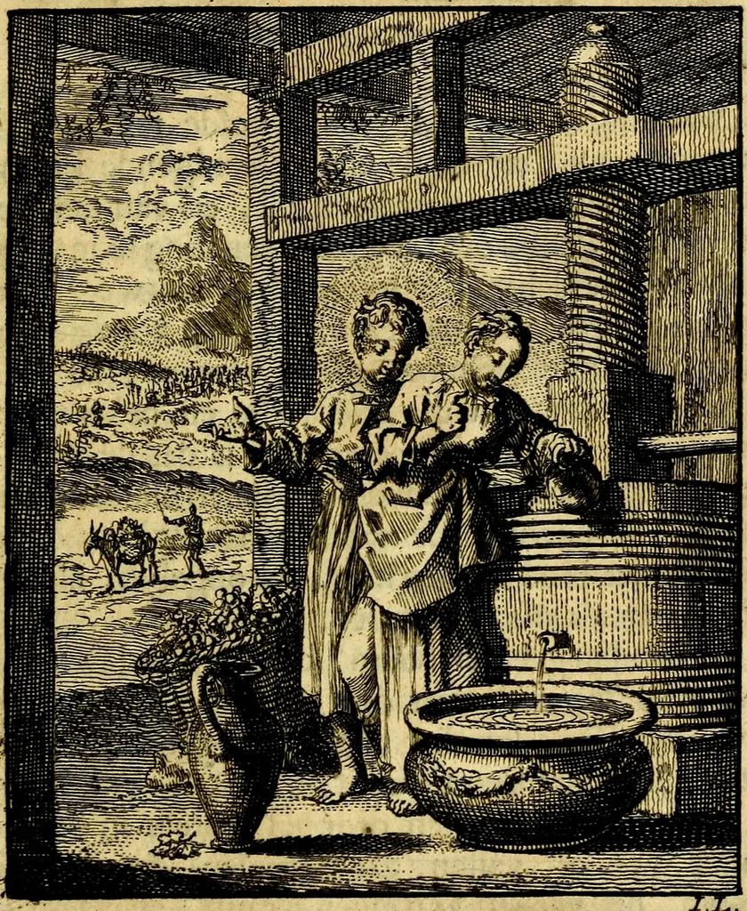 An illustration from Jezus en de ziel : een geestelyke spiegel voor't gemoed, bestaande in veertig aangenaame en stichtelyke zinnebeelden, 1714, leaf 132