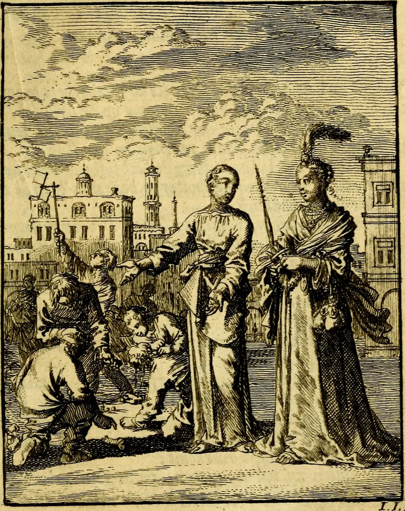 An illustration from Jezus en de ziel : een geestelyke spiegel voor't gemoed, bestaande in veertig aangenaame en stichtelyke zinnebeelden, 1714, leaf 140