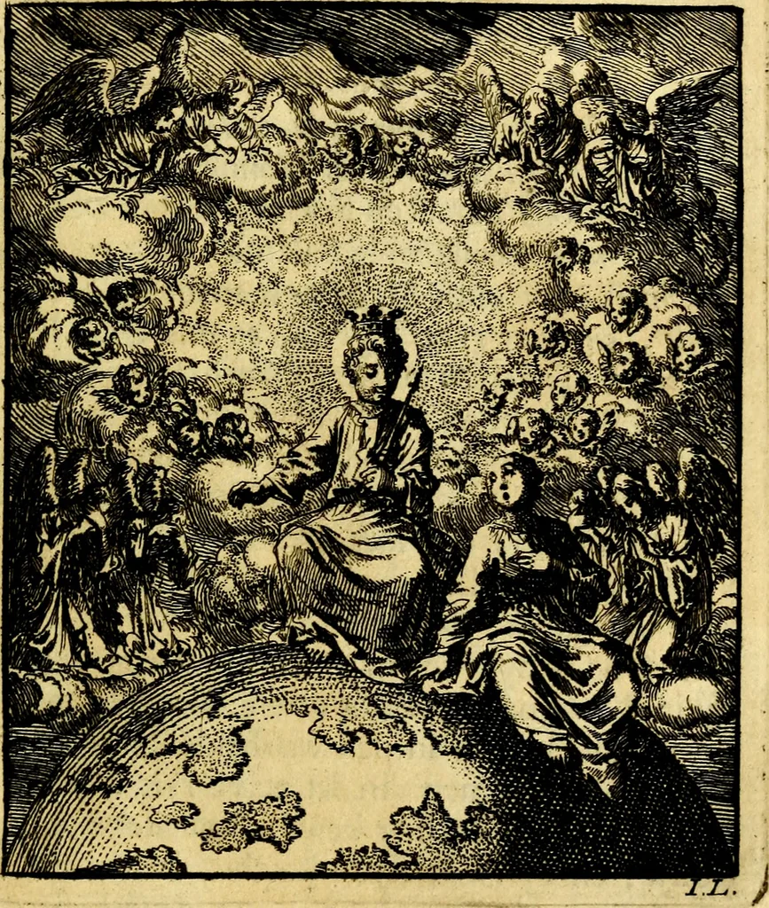 An illustration from Jezus en de ziel : een geestelyke spiegel voor't gemoed, bestaande in veertig aangenaame en stichtelyke zinnebeelden, 1714, leaf 148