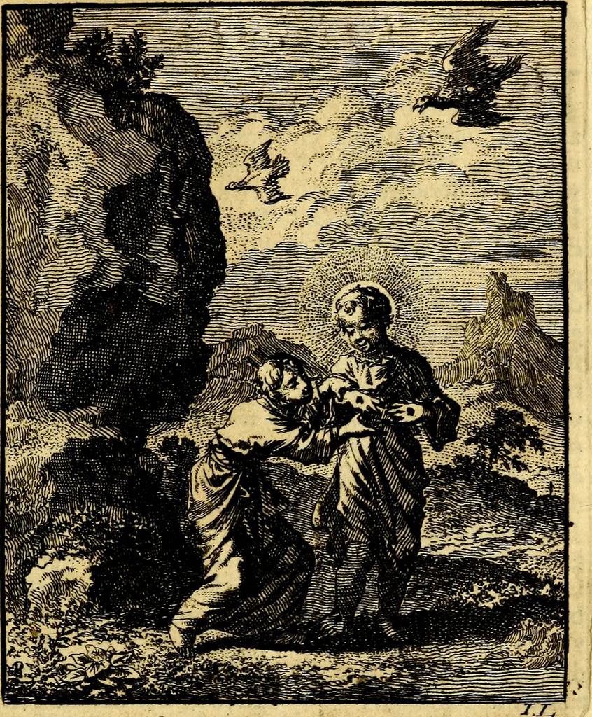 An illustration from Jezus en de ziel : een geestelyke spiegel voor't gemoed, bestaande in veertig aangenaame en stichtelyke zinnebeelden, 1714, leaf 168