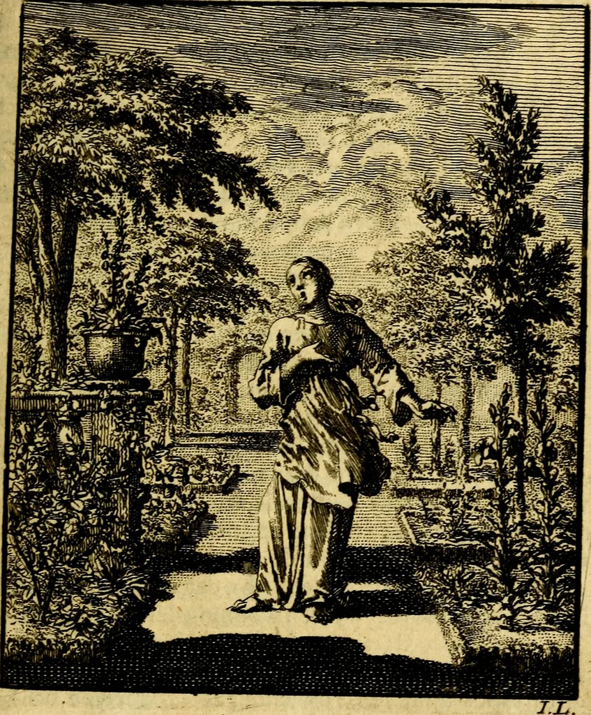 An illustration from Jezus en de ziel : een geestelyke spiegel voor't gemoed, bestaande in veertig aangenaame en stichtelyke zinnebeelden, 1714, leaf 24